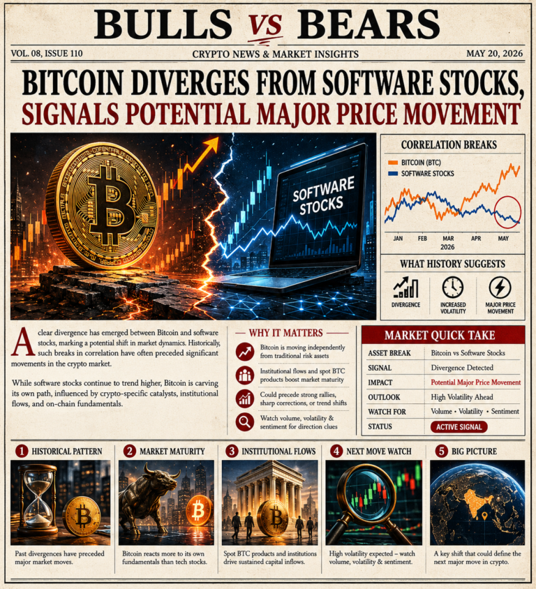 Bitcoin Diverges From Software Stock